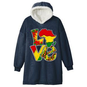 Love Juneteenth Africa Map Tie Dye Pride Black History Month Gift Hooded Wearable Blanket