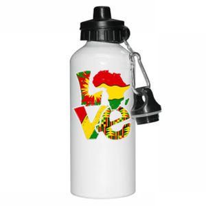 Love Juneteenth Africa Map Tie Dye Pride Black History Month Gift Aluminum Water Bottle