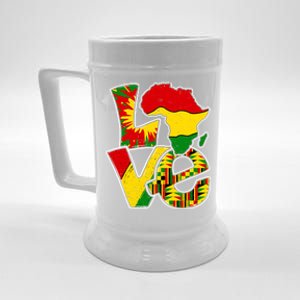 Love Juneteenth Africa Map Tie Dye Pride Black History Month Gift Beer Stein