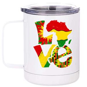 Love Juneteenth Africa Map Tie Dye Pride Black History Month Gift 12 oz Stainless Steel Tumbler Cup