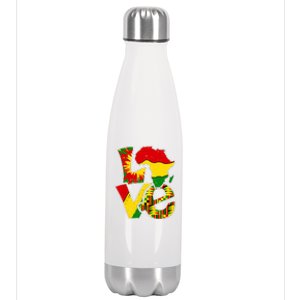 Love Juneteenth Africa Map Tie Dye Pride Black History Month Gift Stainless Steel Insulated Water Bottle