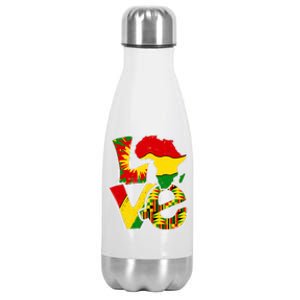 Love Juneteenth Africa Map Tie Dye Pride Black History Month Gift Stainless Steel Insulated Water Bottle