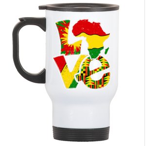 Love Juneteenth Africa Map Tie Dye Pride Black History Month Gift Stainless Steel Travel Mug