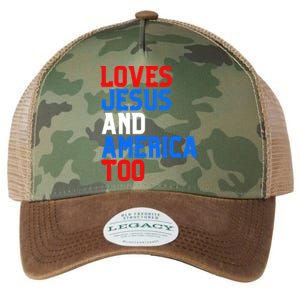 Loves Jesus And America Too 4th Of July Legacy Tie Dye Trucker Hat