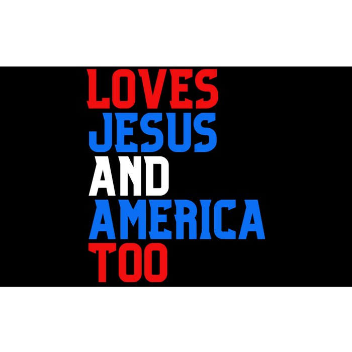 Loves Jesus And America Too 4th Of July Bumper Sticker