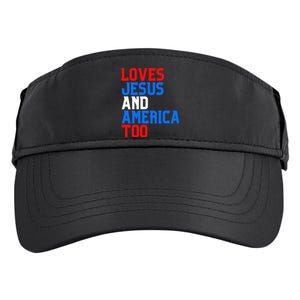 Loves Jesus And America Too 4th Of July Adult Drive Performance Visor