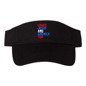 Loves Jesus And America Too 4th Of July Valucap Bio-Washed Visor