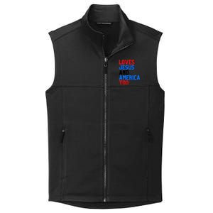 Loves Jesus And America Too 4th Of July Collective Smooth Fleece Vest