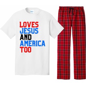 Loves Jesus And America Too 4th Of July Pajama Set