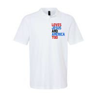 Loves Jesus And America Too 4th Of July Softstyle Adult Sport Polo