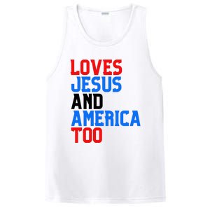 Loves Jesus And America Too 4th Of July PosiCharge Competitor Tank