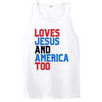 Loves Jesus And America Too 4th Of July PosiCharge Competitor Tank