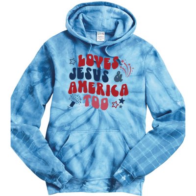 Loves Jesus And America Too Tie Dye Hoodie