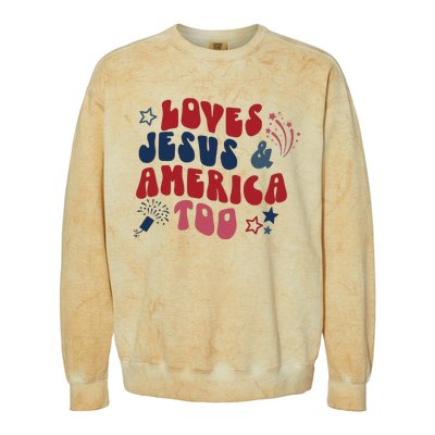 Loves Jesus And America Too Colorblast Crewneck Sweatshirt