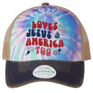 Loves Jesus And America Too Legacy Tie Dye Trucker Hat