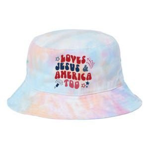 Loves Jesus And America Too Tie Dye Newport Bucket Hat