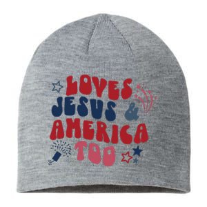 Loves Jesus And America Too Sustainable Beanie