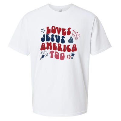 Loves Jesus And America Too Sueded Cloud Jersey T-Shirt