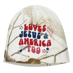 Loves Jesus And America Too Kati - Camo Knit Beanie