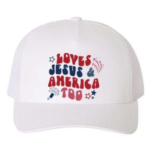 Loves Jesus And America Too Yupoong Adult 5-Panel Trucker Hat