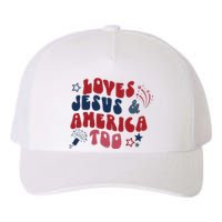 Loves Jesus And America Too Yupoong Adult 5-Panel Trucker Hat