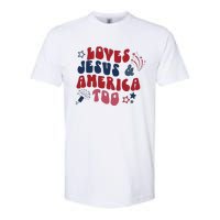 Loves Jesus And America Too Softstyle CVC T-Shirt