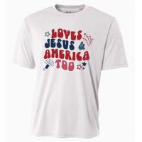 Loves Jesus And America Too Cooling Performance Crew T-Shirt