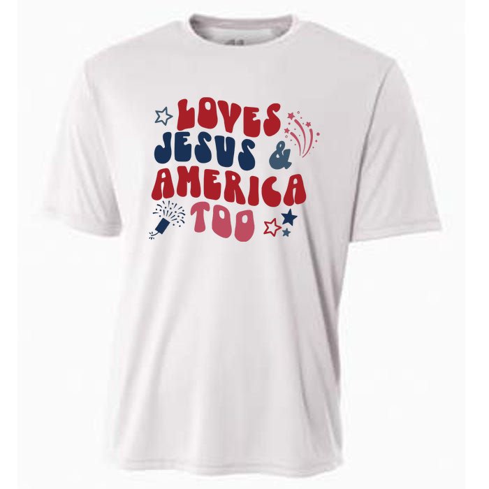 Loves Jesus And America Too Cooling Performance Crew T-Shirt