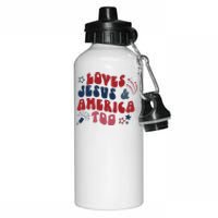 Loves Jesus And America Too Aluminum Water Bottle