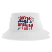 Loves Jesus And America Too Sustainable Bucket Hat