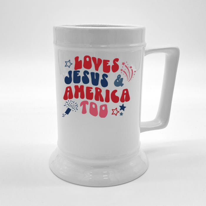 Loves Jesus And America Too Beer Stein