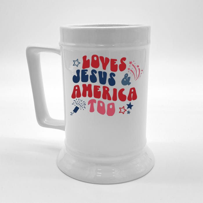 Loves Jesus And America Too Beer Stein