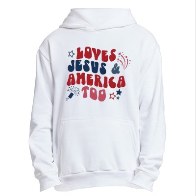 Loves Jesus And America Too Urban Pullover Hoodie