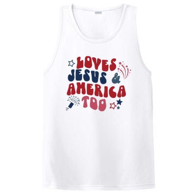 Loves Jesus And America Too PosiCharge Competitor Tank