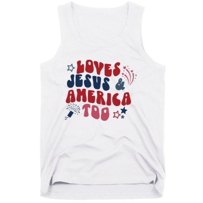 Loves Jesus And America Too Tank Top