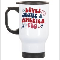 Loves Jesus And America Too Stainless Steel Travel Mug