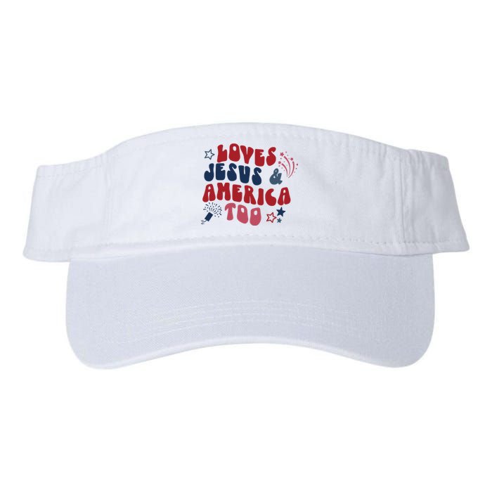 Loves Jesus And America Too Valucap Bio-Washed Visor