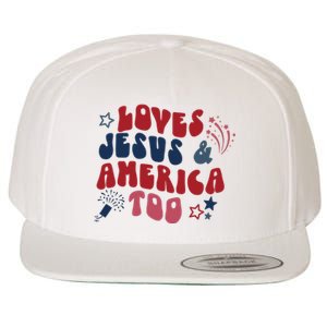 Loves Jesus And America Too Wool Snapback Cap