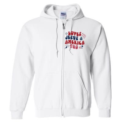 Loves Jesus And America Too Full Zip Hoodie