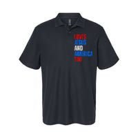 Loves Jesus And America Too 4th Of July Softstyle Adult Sport Polo