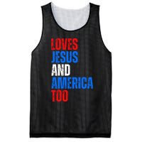 Loves Jesus And America Too 4th Of July Mesh Reversible Basketball Jersey Tank