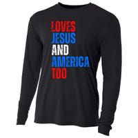 Loves Jesus And America Too 4th Of July Cooling Performance Long Sleeve Crew