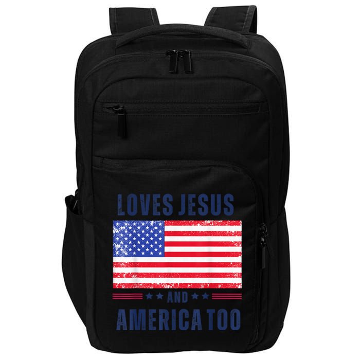 Loves Jesus and America Too Impact Tech Backpack