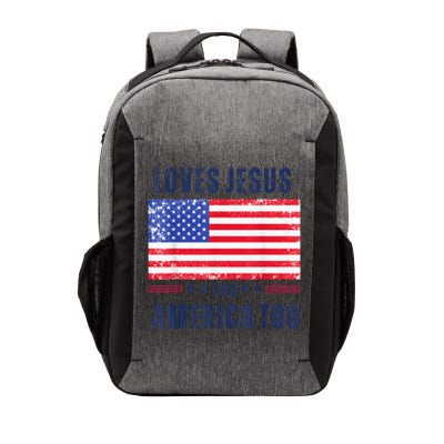 Loves Jesus and America Too Vector Backpack