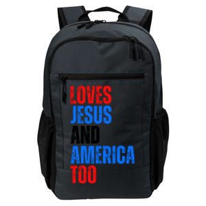 Loves Jesus And America Too 4th Of July Daily Commute Backpack