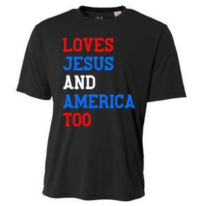 Loves Jesus And America Too 4th Of July Cooling Performance Crew T-Shirt