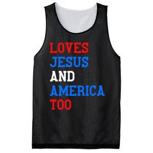 Loves Jesus And America Too 4th Of July Mesh Reversible Basketball Jersey Tank