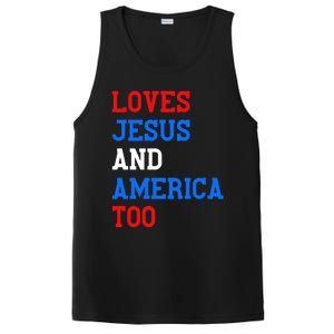 Loves Jesus And America Too 4th Of July PosiCharge Competitor Tank