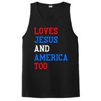 Loves Jesus And America Too 4th Of July PosiCharge Competitor Tank