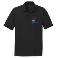 Loves Jesus And America Too 4th Of July PosiCharge RacerMesh Polo